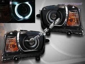 2010 11 Chevy Camaro Projector Headlights CCF Halo BLK  