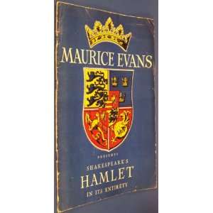   Evans presents Hamlet in its Entirety, theater program 1938 Books