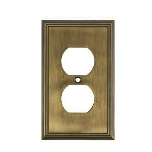 Switchplates   contemporary single duplex outlet in antique english