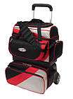   Pro Series Black / Silver / Red Stackable 4 Ball Roller Bowling Bag