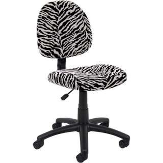 Boss Zebra Print Microfiber Deluxe Posture Chair  