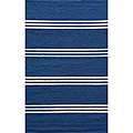 Indoor/ Outdoor South Beach Blue Stripes Rug (2 x 3 