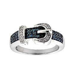   and White Diamond Buckle Ring (H I, I2 I3) (Size 7)  