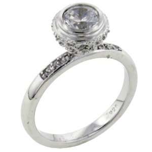   Round Cut Cz With Encrusted Setting Promise Ring Pugster Jewelry