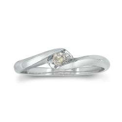 Sterling Silver Diamond Accent Solitaire Promise Ring (J/K I2 I3 