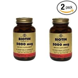  Biotin 5000mcg 100 Vcaps 2 Pack