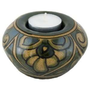  Traditional Green Mexican Talavera Tea Light Candle Holder 