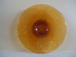 Indiana Tiara Amber Glass Pedestal Sandwich Tray  