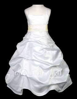 NEW SATIN with RED PINK BLACK LILAC FLOWER GIRL DRESS  