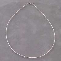 1mm Sterling Silver Simple Wire Necklace Choker 18  