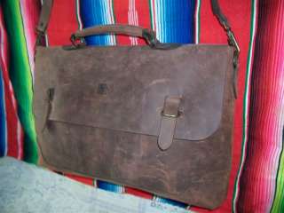 THE TERRITORY AHEAD DISTRESSED OILED LEATHER BRIEFCASE MESSENGER 