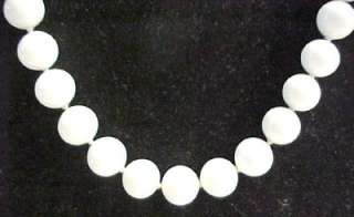 Vintage White Milk Glass Beaded Strand Necklace ~ 24  
