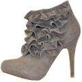 Fahrenheit Womens Yama 06 Ruffle Faux Suede Ankle Booties
