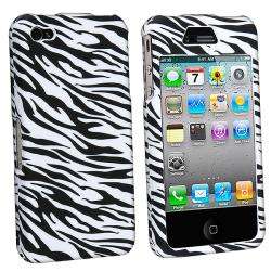 White/ Black Zebra Case for Apple iPhone 4  