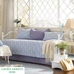Laura Ashley Marabel Blue 5 piece Day Bed Quilt Set  