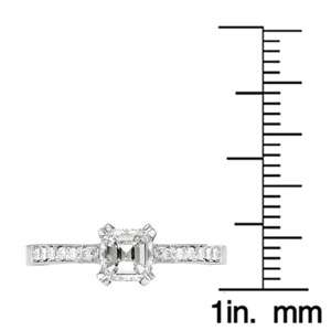 Platinum 7/8ct TDW Asscher cut Diamond Engagement Ring ( H I, SI1 