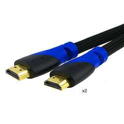 Mesh Blue/ Black HDMI Cable (Pack of 2)  