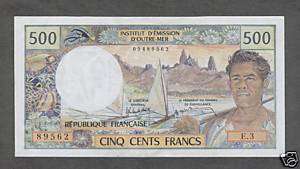 TAHITI Paper Money   500 Francs (1985) P25d   CU  