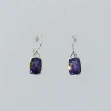 ACLEONI EARRINGS   STERLING SILVER AND AMETHYST FRENCH WIRES (113AM 