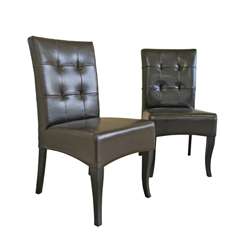 Espresso Brown By cast Leather Dining Chairs (Set of 2)   