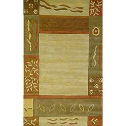   tufted Contemporary Faux Silk and Wool Rug (8 x 10)  