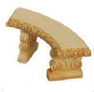 Dollhouse Miniature Tan Curved Outdoor Benches Set of 2  