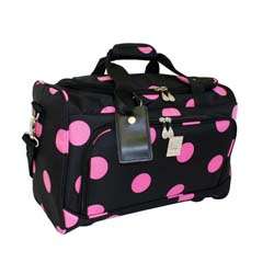   Chan Black/ Pink Dots 18 Inch City Carry On Duffel Bag  