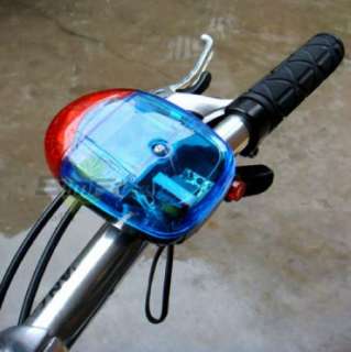 New Cycling Bike Bicycle 5 LED Warning Light Electronic Horn Bell 