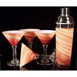 Impulse Celebrity Party Red Swirl Martini Glasses (Set of 4 