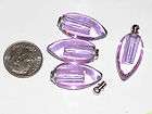 Small glass Bullet locket pendant purple vial oil bottle SCREW CAP