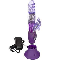   Purple Rechargeable Rotating Beaded Dolphin Vibrator  