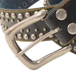 Journee Collection Womens Black Studded Leather Belt  