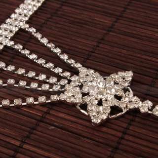 Exquisite Charming Star shaped Rhinestone Silver plated Link Chain 