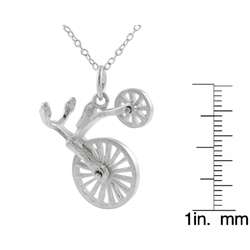 Silver Moveable Old Fashion Bicycle Necklace  