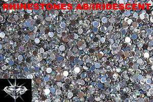 1000 Crystal Irridescent Flat Back 3mm Rhinestone Gem  