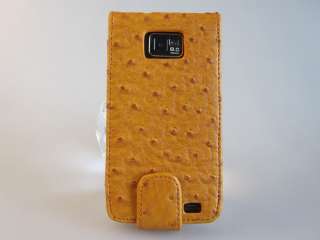 SAMSUNG Galaxy S2 i9100 Emu Ostrich Leather Flip Case with Credit Card 