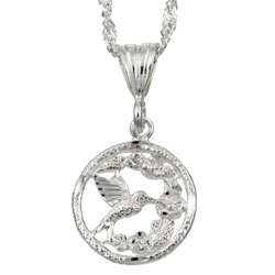 Sterling Silver 24 inch Humming Bird Necklace  