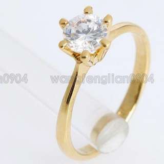 1ct Clear Crystal 18k Gold Plated New Arrival Fashion Ring Free 