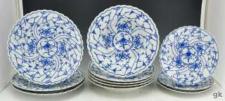 11 Antique Royal Bayreuth Plate/Bowls Blue/White Floral  