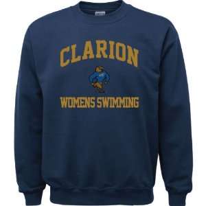  Clarion Golden Eagles Navy Womens Swimming Arch Crewneck 