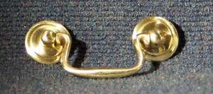 Brass drawer pull with swan neck bail (round)  