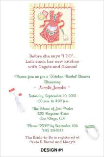 Bridal Shower Invitations Kitchen Retro Vintage Wedding  