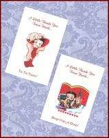 Betty Boop Birthday or Bridal Shower Thank you cards  