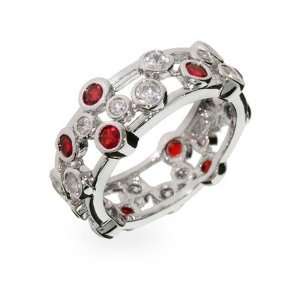  Ruby Bubbles Sterling Silver Ring Size 5 (Sizes 5 6 7 8 9 