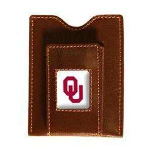  Oklahoma Sooners Brown Leather Money Clip with Cardholder 