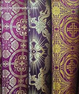 Church Liturgical Vestment Brocade Material Purple by yard  
