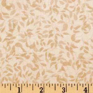  44 Wide Bambi Tonal Leaves Cream Fabric By The Yard 
