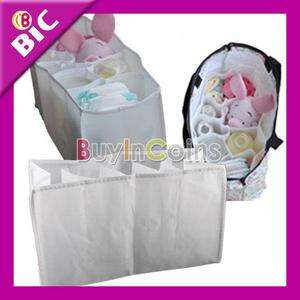 White Large Travel Nappy Bag For Storage Baby Diaper Nappies Clothes 