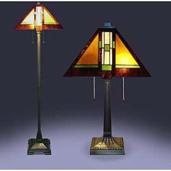 Tiffany style Aztec Mission Lamps (Set of 2)  