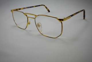   Mens AL 10 Gold Modified Square Thin European Eyeglasses Frames Italy